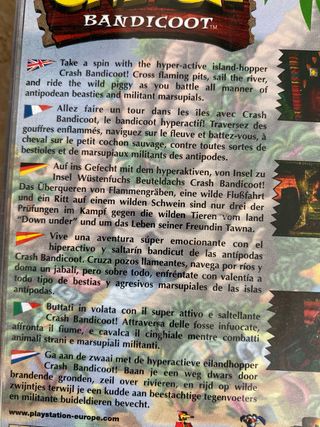 Crash Bandicoot 1 y 2 PS1 Platinum