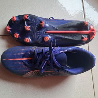 Scarpe calcio Puma 39 tacchetti blu/arancio