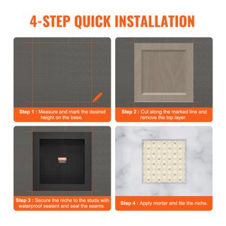 Nicchia da Incasso per Bagno Doccia Quadrata 40cm