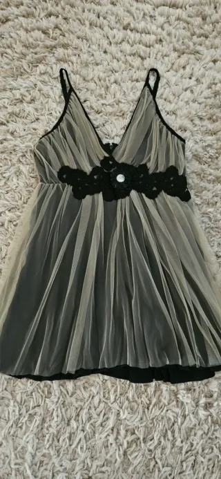 Top fiesta BDBA beige y negro