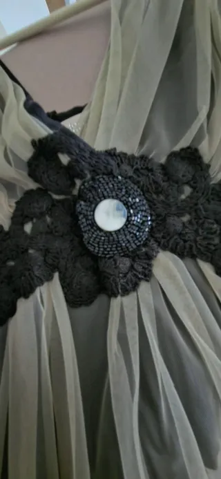 Top fiesta BDBA beige y negro