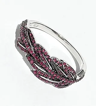 Anillo Plata y Rubíes Naturales