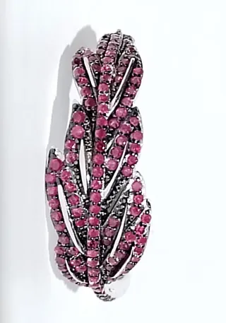 Anillo Plata y Rubíes Naturales