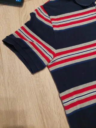 Polo GAP Talla M Rayas Azul, Rojo y Gris