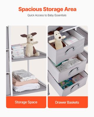 Fasciatoio Neonati Stazione Portatile con Ruote