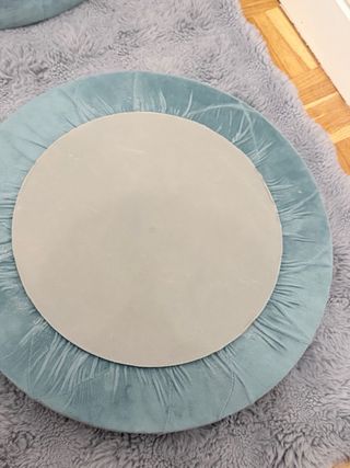 Puf redondo terciopelo verde