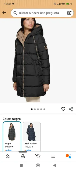 Abrigo POLO CLUB Negro/Azul Marino