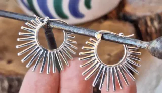 Pendientes Plata 925 Étnicos Sol