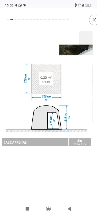 Carpa Quechua 6 personas, 2 usos