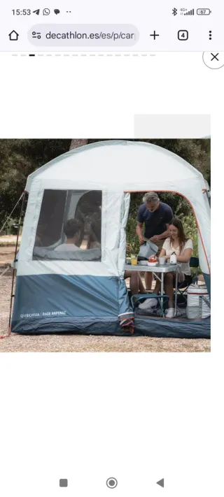 Carpa Quechua 6 personas, 2 usos