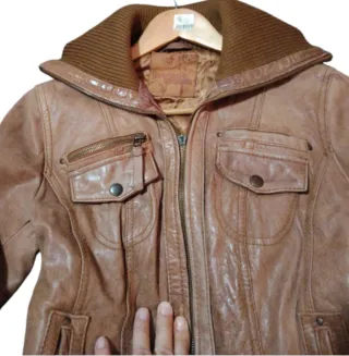 Chaqueta Biker Aviador Piel Ovina Y2K