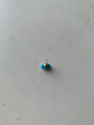 Pendiente flor turquesa y oro