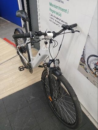 Bicicleta Todocamino E-Actv 100 Gris Perla Eléctrica Cuadro