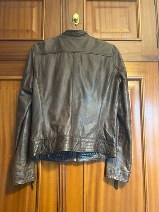 Cazadora Piel Massimo Dutti Marrón