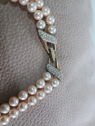 Collana vintage perle e oro