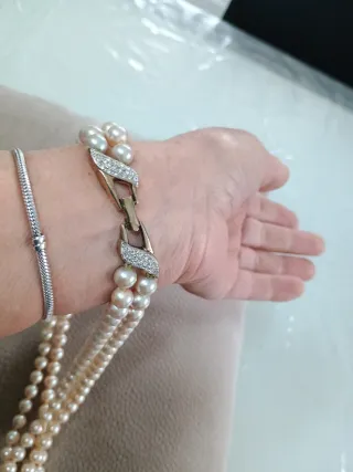 Collana vintage perle e oro