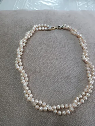 Collana vintage perle e oro