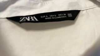 Camisa Blanca Zara Talla L Seminueva