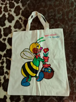 2 Bolsas de Tela Blancas con Perro