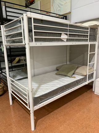 Litera metálica blanca AS110  sin colchones
