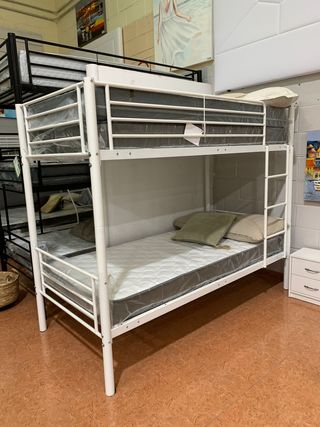 Litera metálica blanca AS110  sin colchones