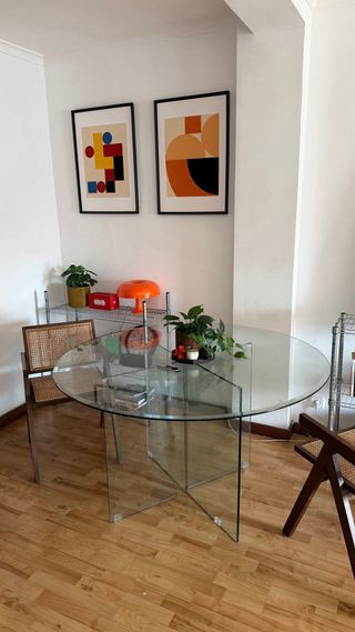 Mesa redonda cristal Ona 137cm