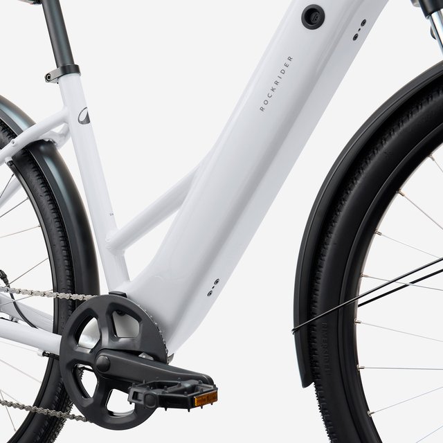 Bicicleta Trekking Eléctrica Cuadro Bajo E-Actv 100 Gris