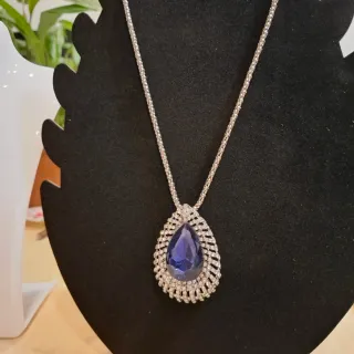 Collar Dama Púrpura y Plateado