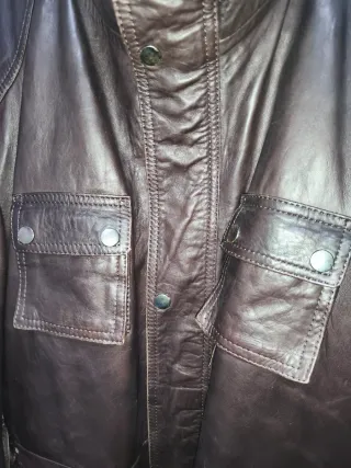 Chaqueta Cuero Marrón Talla 54 Hombre