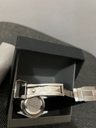 Reloj Acero y Caucho Negro Cara Gris