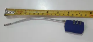 Candado de combinación azul con cable