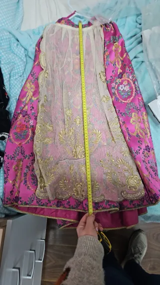 Vestido Fallera Niña Rosa y Dorado