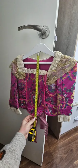 Vestido Fallera Niña Rosa y Dorado