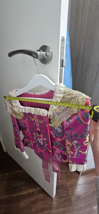 Vestido Fallera Niña Rosa y Dorado