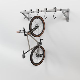Soporte Pared Bicicletas Gris 5 Ganchos Deslizantes