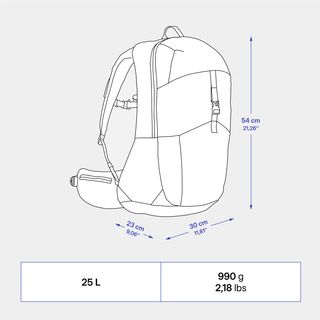 Mochila de senderismo ventilada 25L - MH500 azul