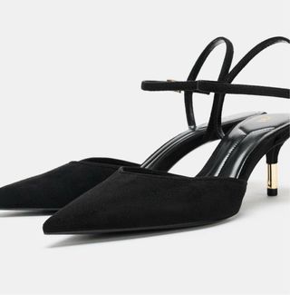 Zapatos Zara Tacon Destalonado Negro Talla 37