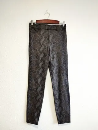 Pantalón estampado Zara negro/gris