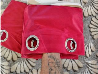 2 Tende Effetto  Velluto MB Coprente 135x275 Rosso