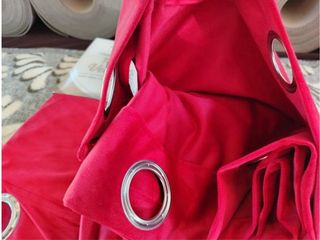 2 Tende Effetto  Velluto MB Coprente 135x275 Rosso