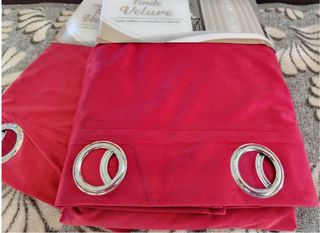 2 Tende Effetto  Velluto MB Coprente 135x275 Rosso