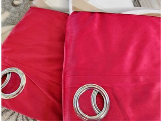 2 Tende Effetto  Velluto MB Coprente 135x275 Rosso