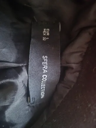 Abrigo largo paño negro Sfera T-L