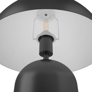 Lámpara de mesa retro, diseño de hongo, 40 W, 25 x 37 cm, negro