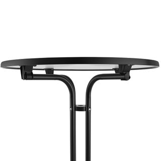 Mesa alta redonda, plegable, con funda, 90x110 cm, negro