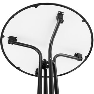 Mesa alta redonda, plegable, con funda, 90x110 cm, negro