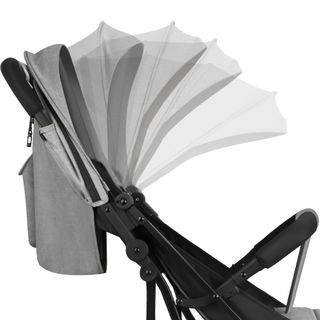 Carrito de bebé plegable con arnés de 5 puntos y apto 15 kg, gris