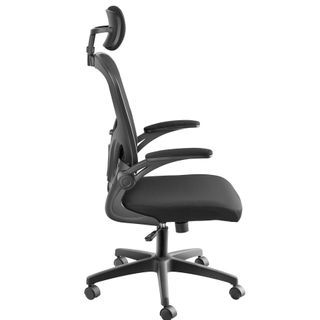 Silla de oficina ergonómica con reposacabezas ajustable, negro