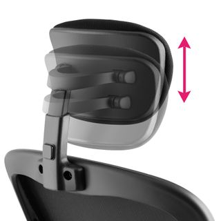 Silla de oficina ergonómica con reposacabezas ajustable, negro