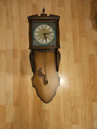 Reloj de Pared Antiguo Madera y Metal